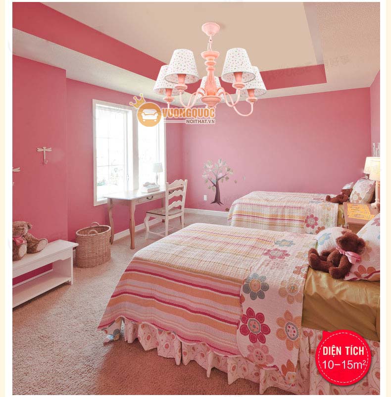 Đèn chùm trẻ em màu hồng ngọt ngào UHS126-5